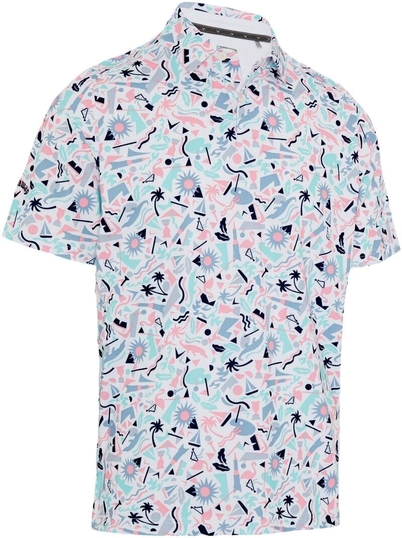 Koszulka Polo Callaway Florida Abstract Geo Mens Polo Bright White XL