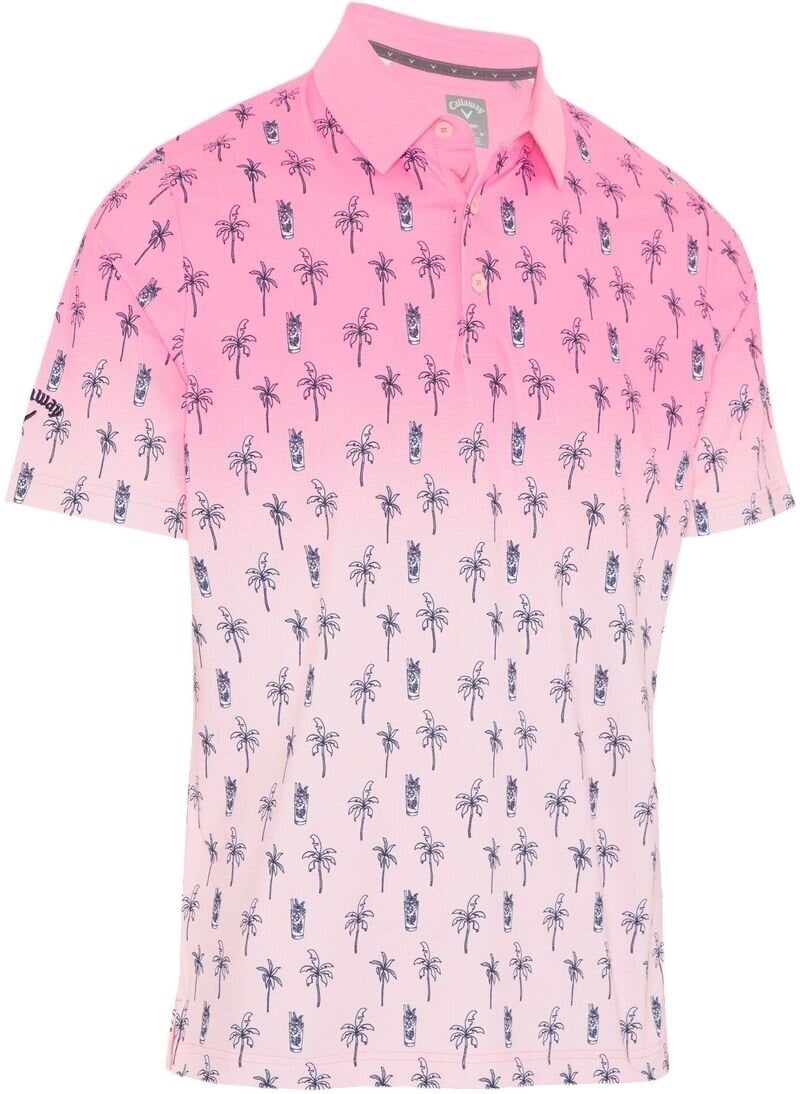 Camisa pólo Callaway Mojito Ombre Mens Polo Candy Pink XL