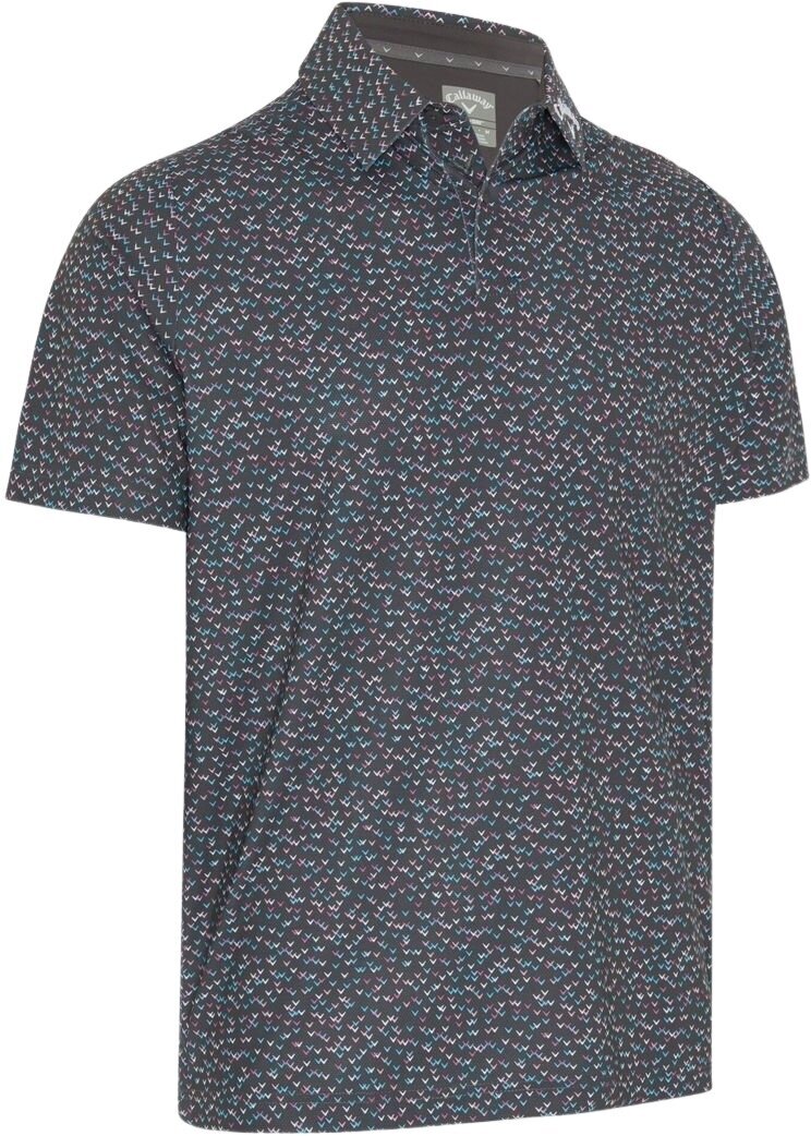 Риза за поло Callaway All-Over Mens Chev Confetti Print Polo Asphalt L