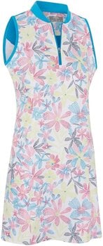 Kjol / klänning Callaway Womens Chev Floral Dress With Back Flounce Brilliant White S - 1