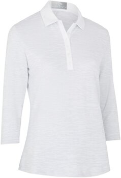 Polo Shirt Callaway Space Dye Jersey 3/4 Sleeve Womens Polo Brilliant White L - 1