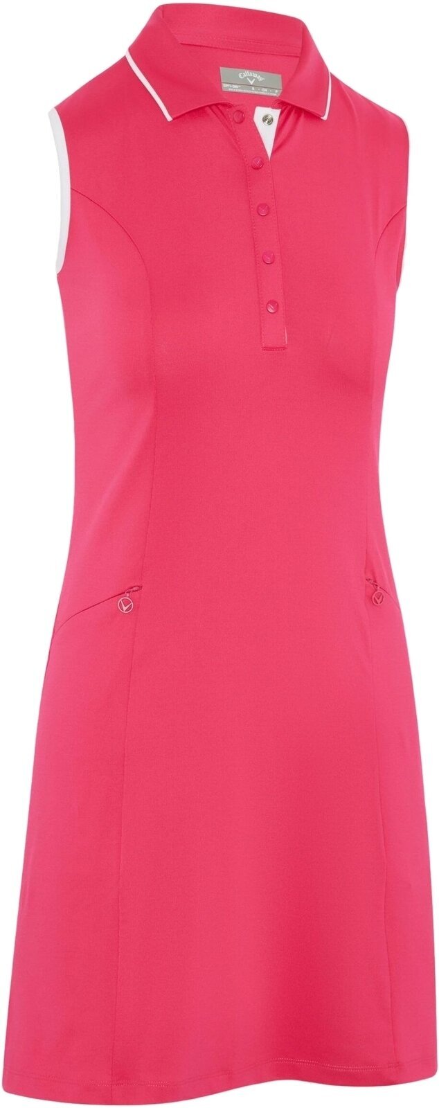 Kleid / Rock Callaway Womens Sleeveless Dress With Snap Placket Pink Peacock L
