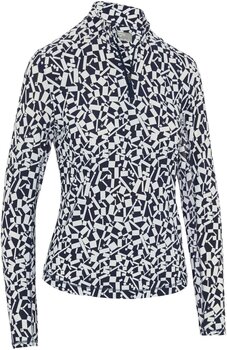 Polo Shirt Callaway Two-Tone Geo Sun Protection Womens Top Peacoat L - 1