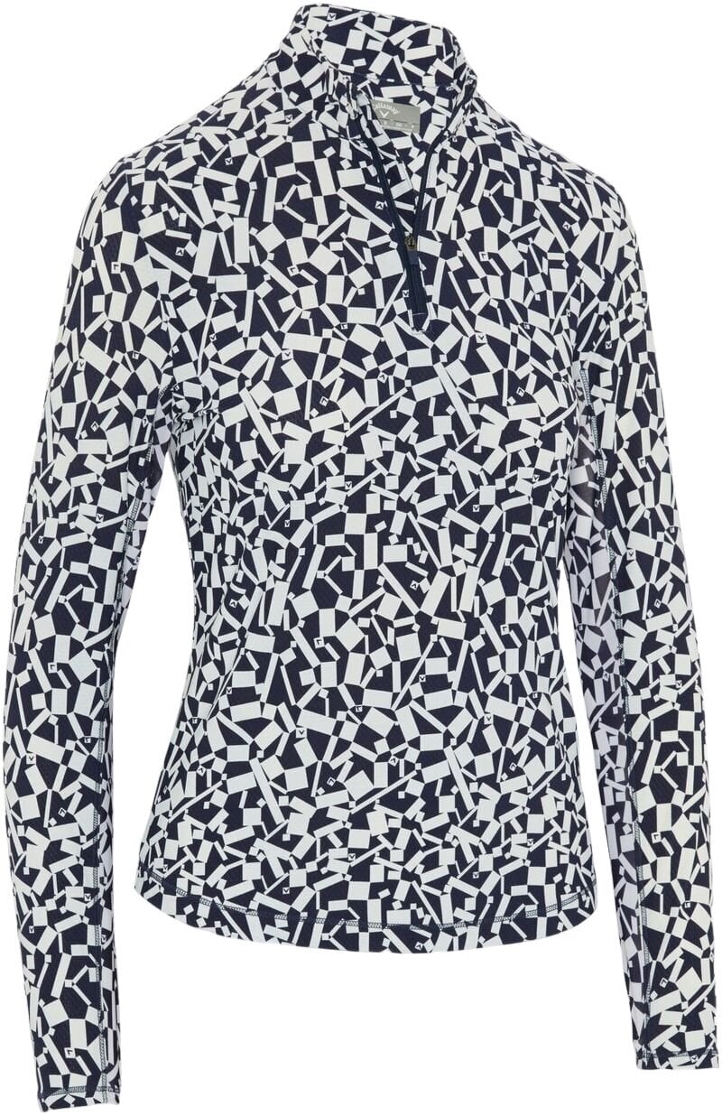 Polo Shirt Callaway Two-Tone Geo Sun Protection Womens Top Peacoat M Polo Shirt