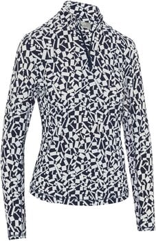 Polo Shirt Callaway Two-Tone Geo Sun Protection Womens Top Peacoat S - 1