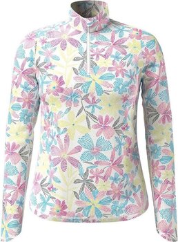Chemise polo Callaway Womens Chev Floral Sun Protection Brilliant White S - 1
