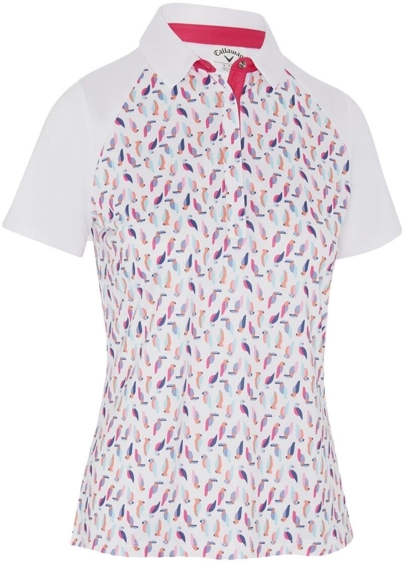 Риза за поло Callaway Birdie/Eagle Printed Short Sleeve Womens Brilliant White XL Риза за поло