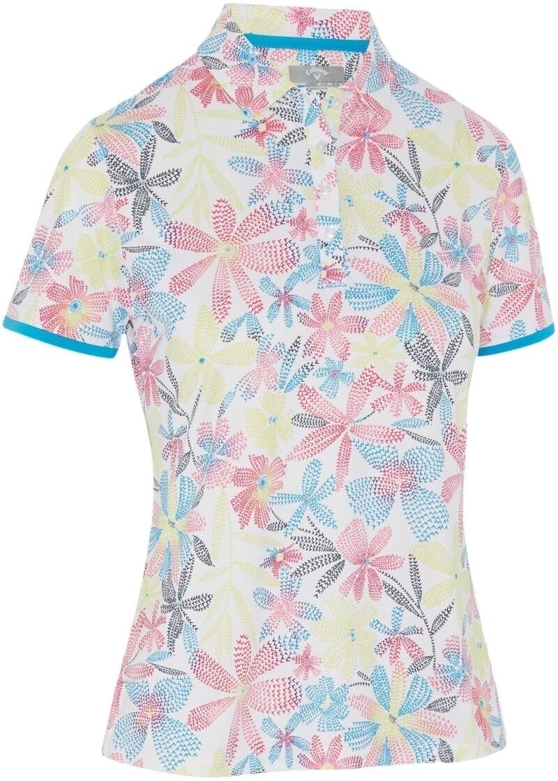 Chemise polo Callaway Chev Floral Short Sleeve Womens Polo Brilliant White M