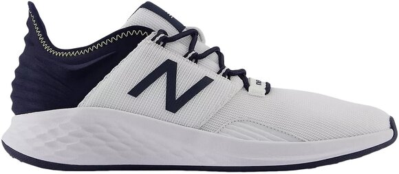 Calçado de golfe para homem New Balance Fresh Foam ROAV Mens Golf Shoes White/Navy 42 - 1