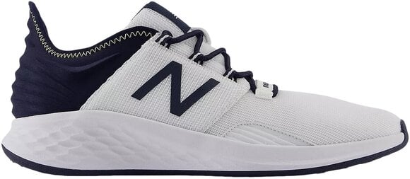 Calçado de golfe para homem New Balance Fresh Foam ROAV Mens Golf Shoes White/Navy 44 - 1
