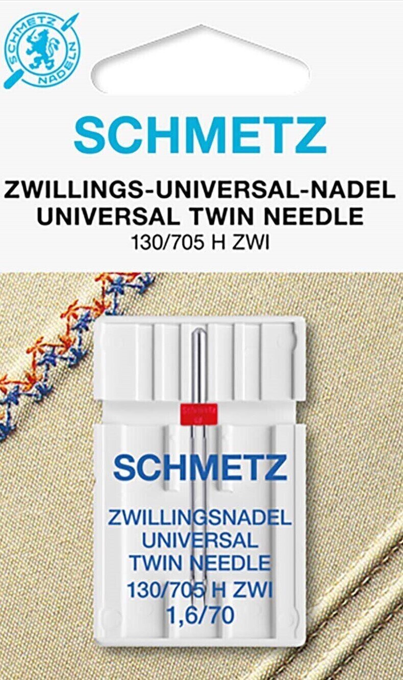 Needles for Sewing Machines Schmetz 130/705 H ZWI 1,6 SBS 70 Double Sewing Needle