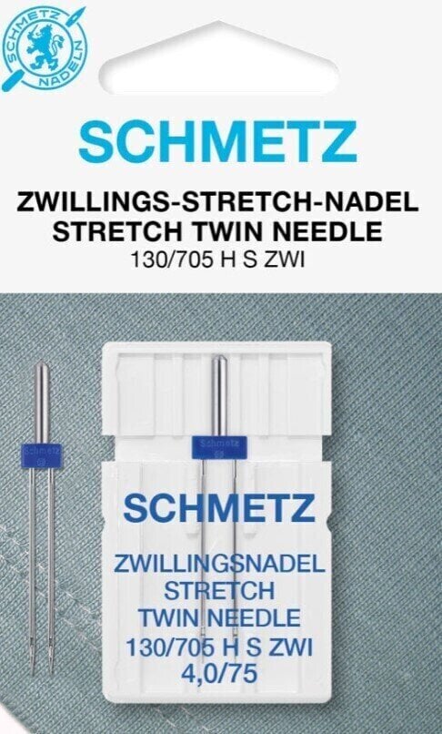 Agulhas para máquinas de costura Schmetz 130/705 H-S ZWI SMS 4,0 75 Agulha de costura dupla