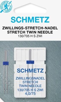 Agulhas para máquinas de costura Schmetz 130/705 H-S ZWI SMS 4,0 75 Agulha de costura dupla - 1