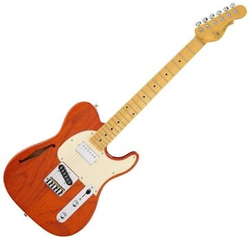 Halvakustisk gitarr G&L Bluesboy Clear Orange - 1