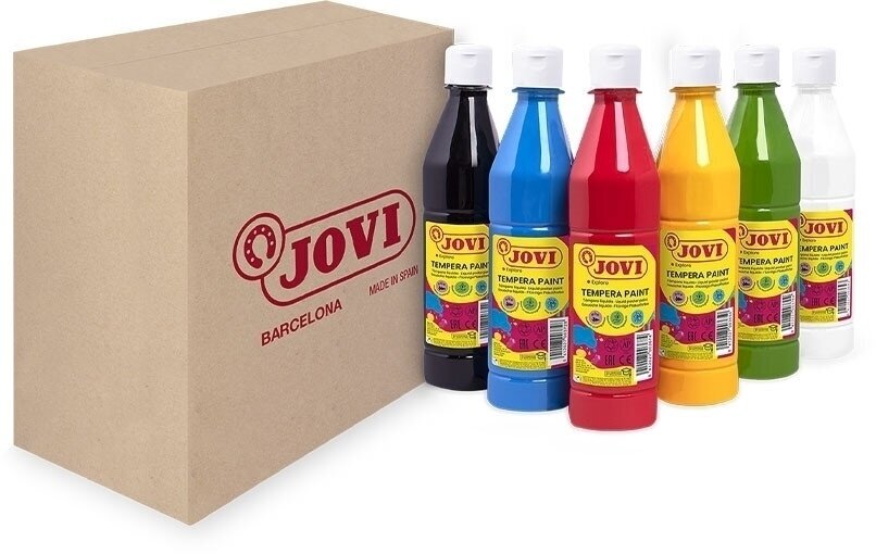 Tempera Paint Jovi Premium En uppsättning temperafärger Mix 6 x 500 ml