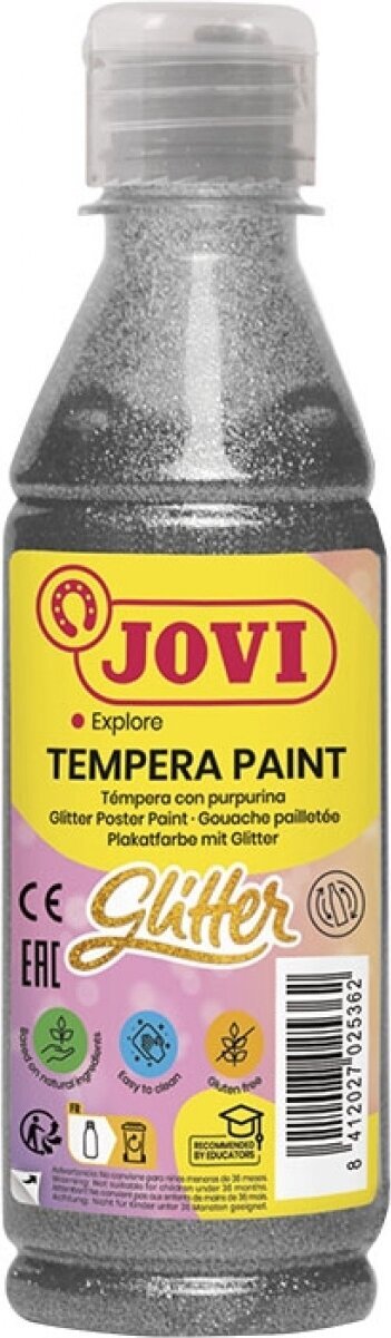 Temperamaling Jovi Premium Tempera Paint Glitter Tempera maling Silver 250 ml 1 stk.