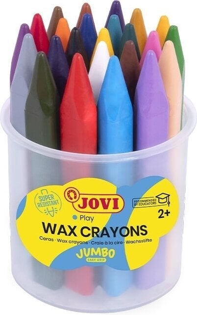 Creioane cu ceară Jovi Jumbo Easy Grip Case Triangular Wax Crayons Creioane cu ceară 24 de culori