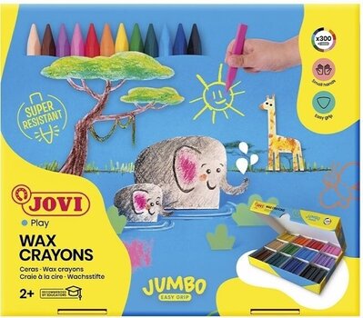 Waxes Jovi Jumbo Easy Grip Case Triangular Wax Crayons Waxes 300 Colours - 1