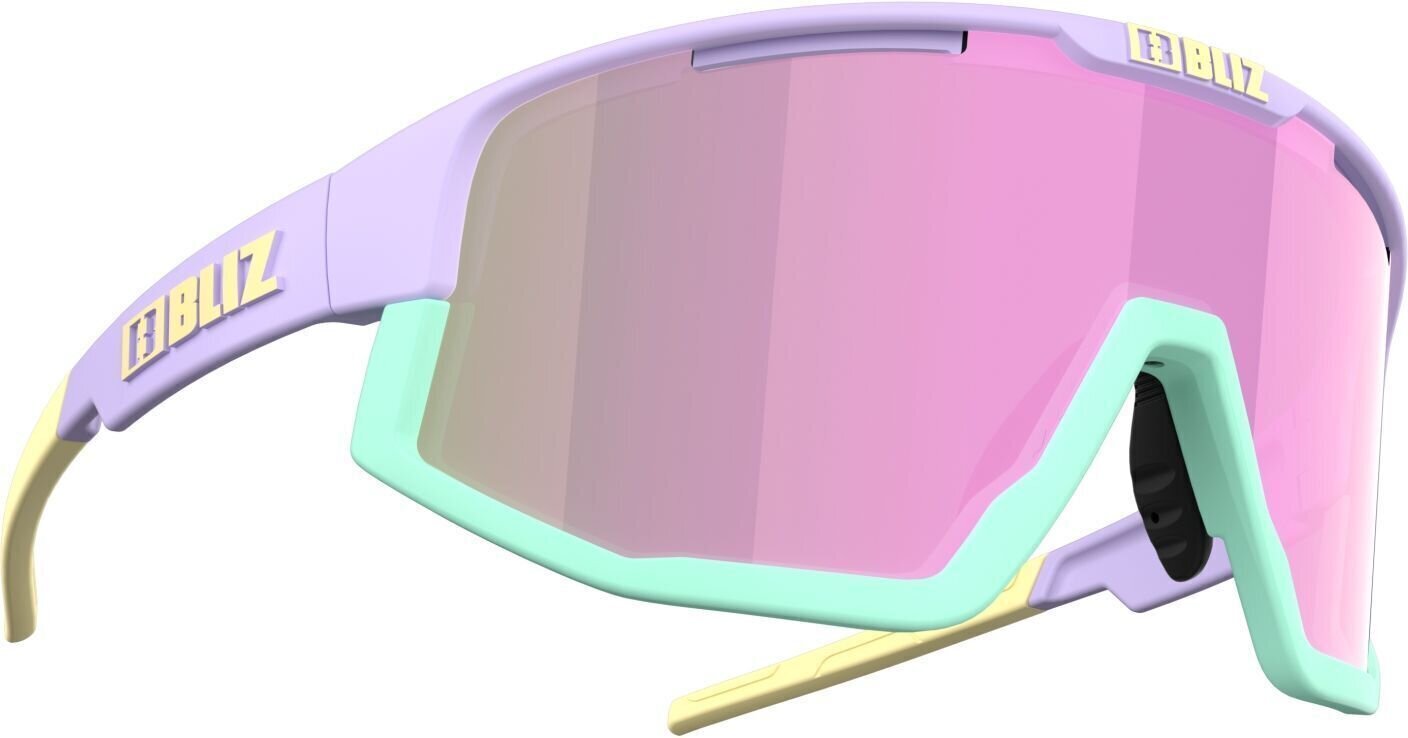 Колоездене очила Bliz Fusion 52305-34 Matt Pastel Purple w Yellow Logo Mint Jawbone/Brown w Pink Multi plus Spare Jawbone Yellow Колоездене очила