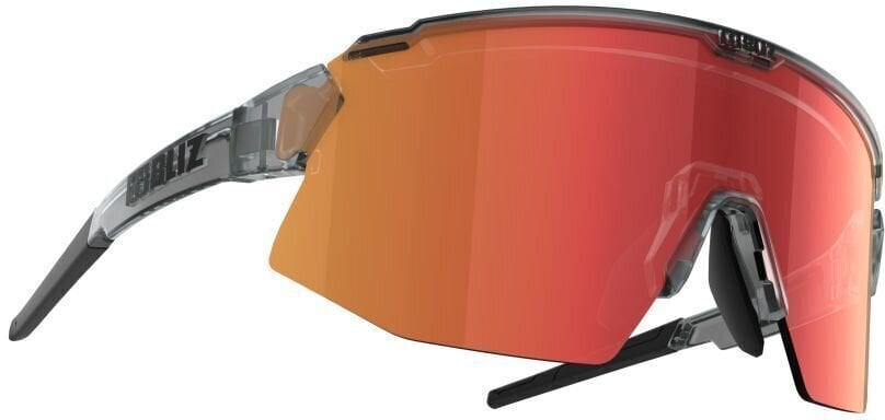 Fietsbril Bliz Breeze 52302-84 Transparent Dark Grey/Brown w Red Multi plus Spare Lens Orange Fietsbril