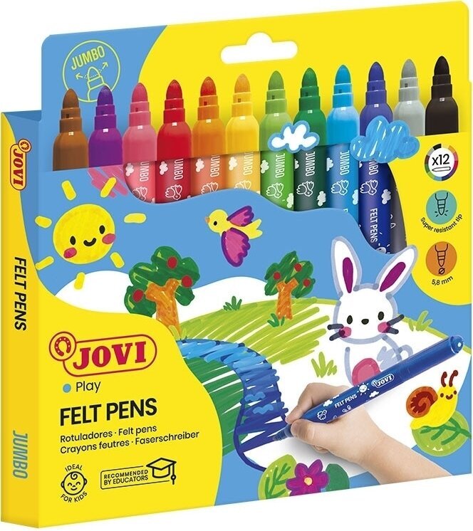 Felt-Tip Pen Jovi Jumbo Markers Mix 12 pcs