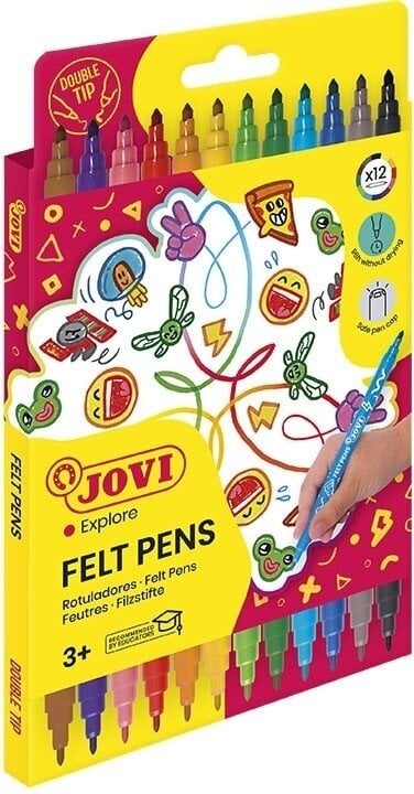 Felt-Tip Pen Jovi Markers Double-Sided 12 pcs