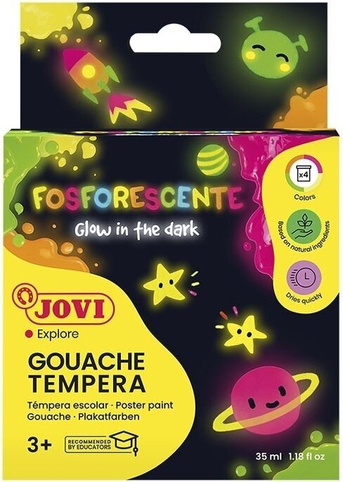 Tempera Paint Jovi Premium Set of Temperas Neon 4 x 35 ml