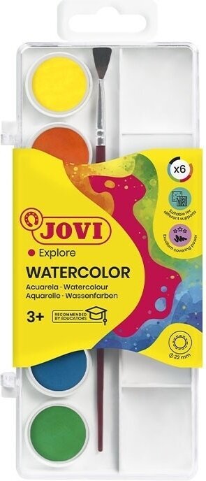 Akvarellpanna Jovi Watercolours Uppsättning av akvarellfärg 6 Colours