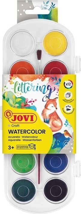 Vodene barvice Jovi Watercolours Lettering Set akvarelnih barv 12 barv