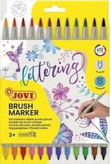 Felt-Tip Pen Jovi Brush Marker Lettering Brushpen 12 pcs