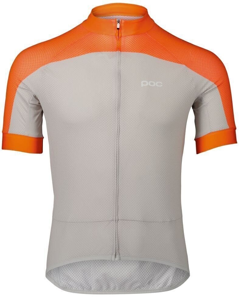 Cycling jersey POC Essential Road Logo Jersey Zink Orange/Granite Grey L