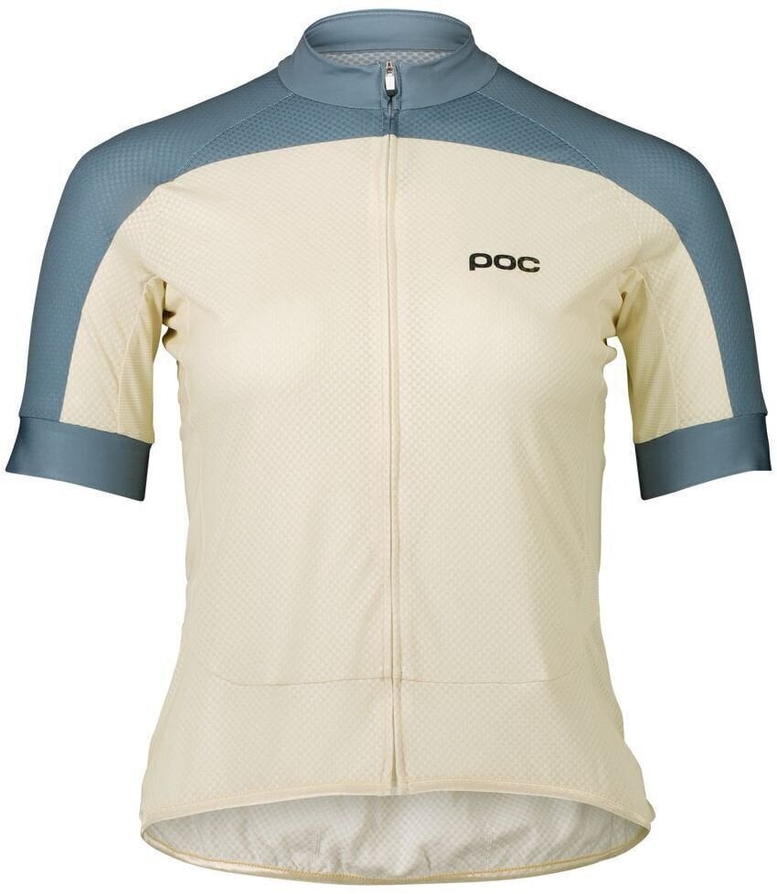 Kolesarski dres, majica POC Essential Road Women's Logo Jersey Okenite Off-White/Calcite Blue M