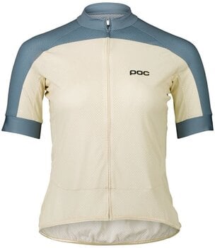 Odzież kolarska / koszulka POC Essential Road Women's Logo Jersey Okenite Off-White/Calcite Blue M - 1