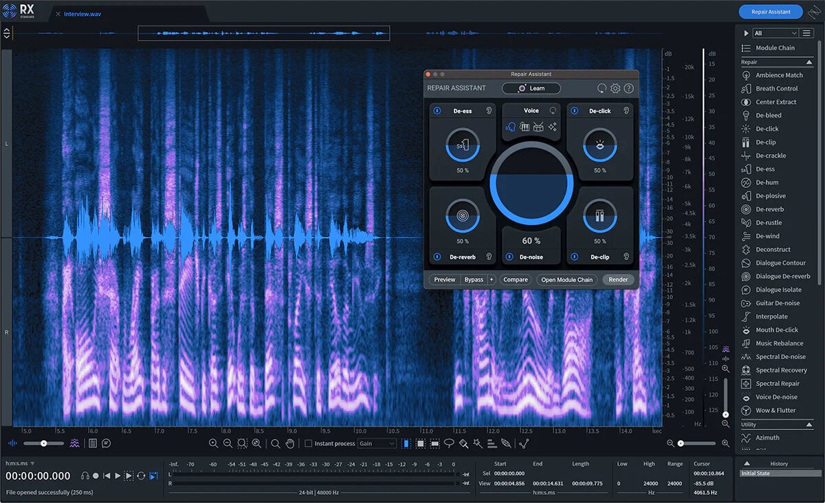 Wtyczka FX iZotope RX 10 Standard: CRG from any paid iZotope product (Produkt cyfrowy)