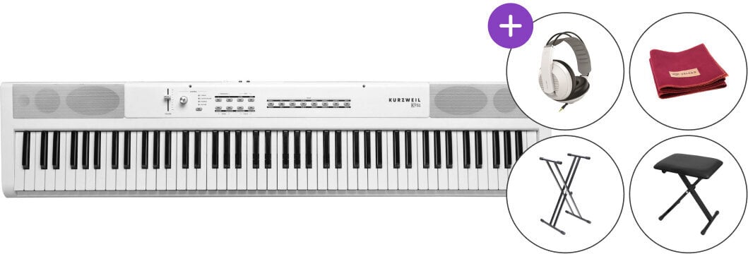 Piano digital de palco Kurzweil Ka S1 White SET Piano digital de palco