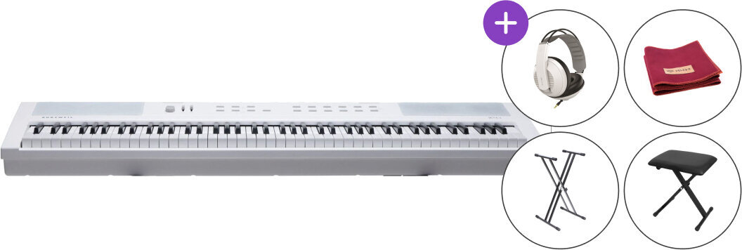Digitálne stage piano Kurzweil Ka E1 White SET Digitálne stage piano