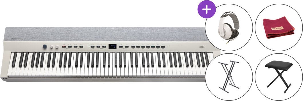 Piano digital de palco Kurzweil Ka P1 White SET Piano digital de palco
