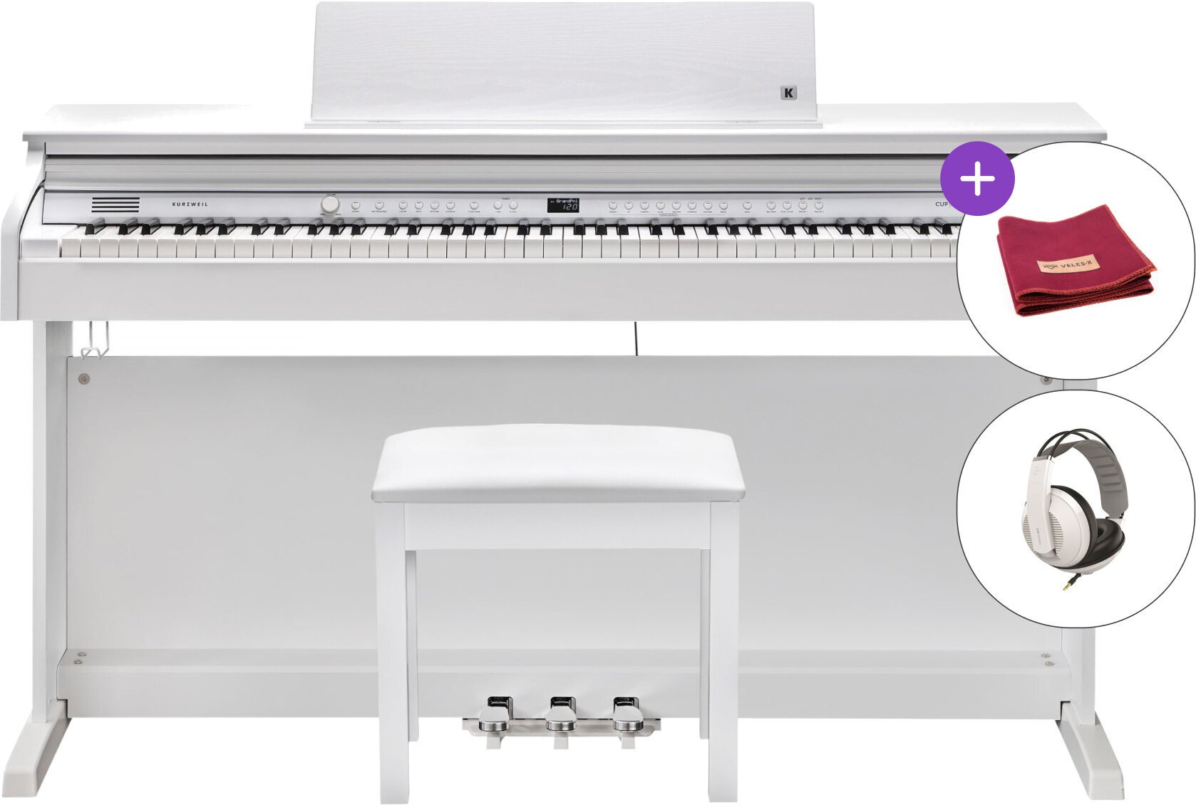 Piano numérique Kurzweil CUP E1 SET White Piano numérique