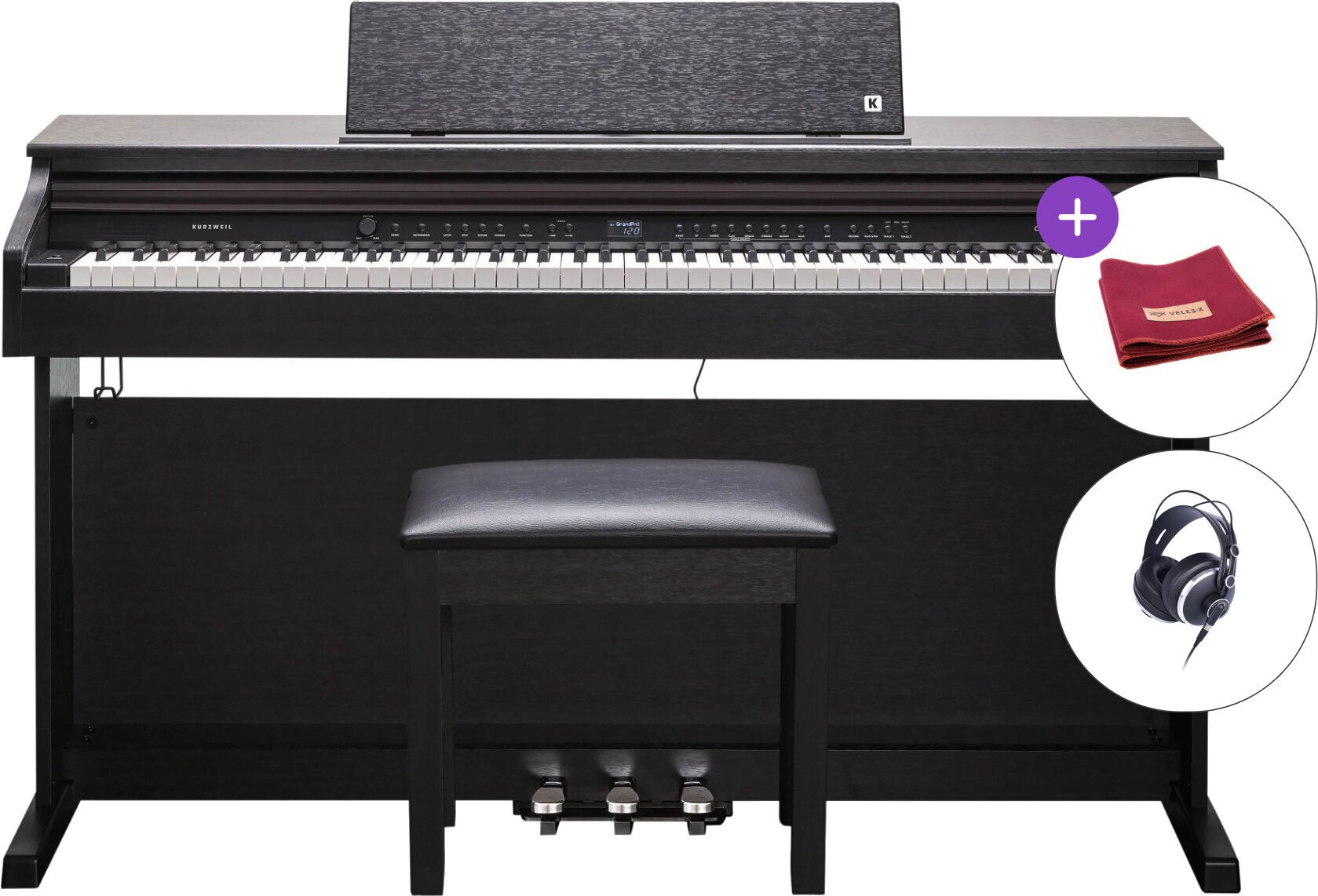 Digitale piano Kurzweil CUP E1 SET Rosewood Digitale piano