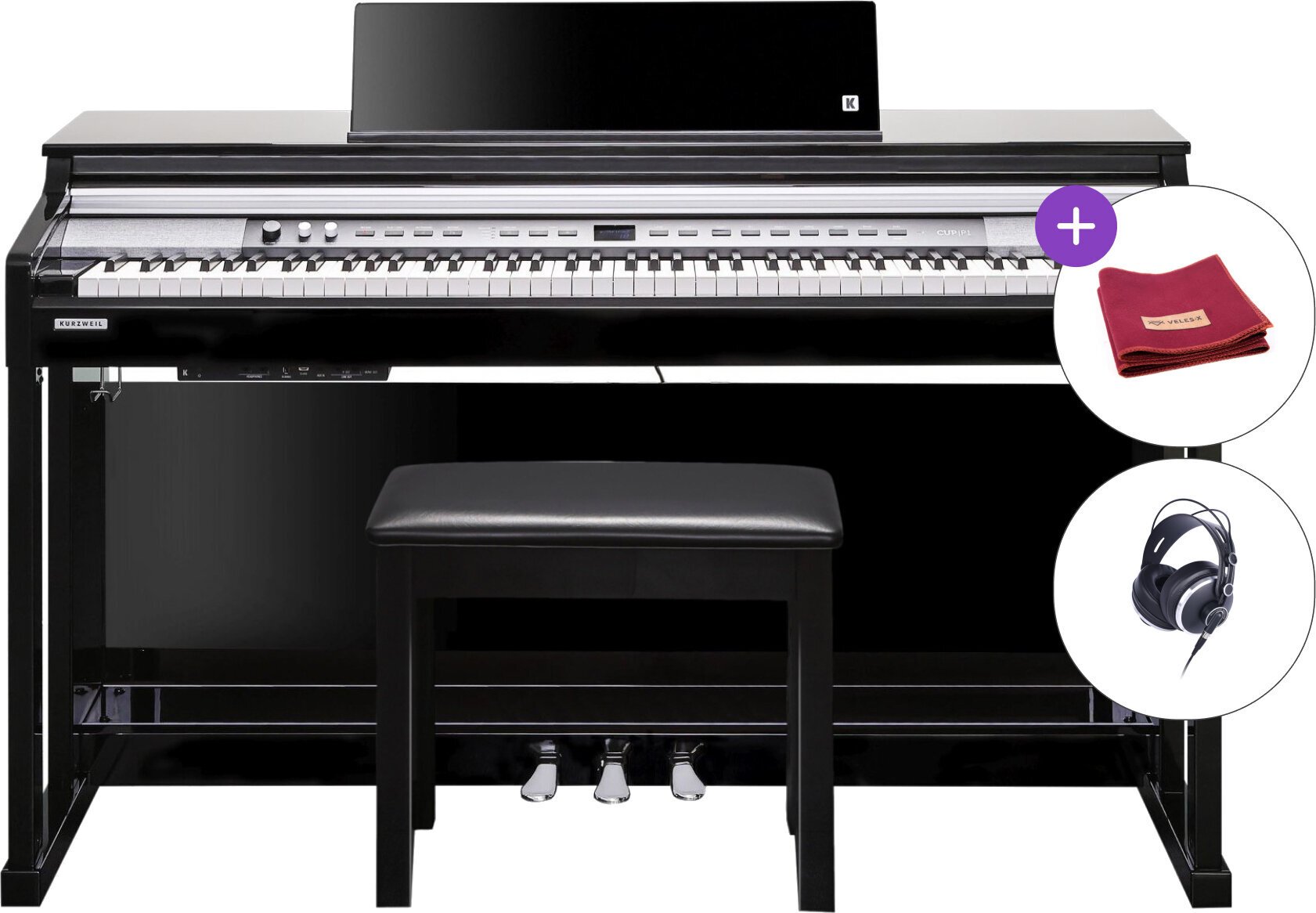 Digital Piano Kurzweil CUP P1 SET Polished Black Digital Piano