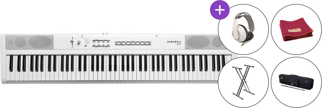 Színpadi zongora Kurzweil Ka S1 White Cover SET Színpadi zongora