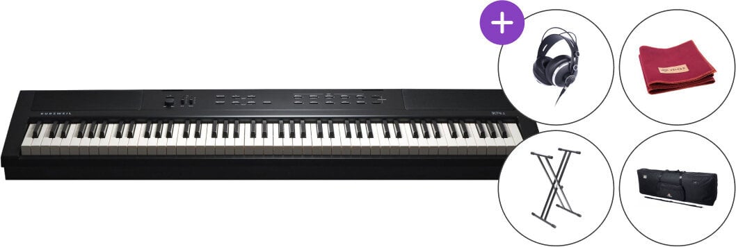 Piano de escenario digital Kurzweil Ka E1 Black Cover SET Piano de escenario digital