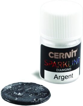 Pastă polimerică Cernit Sparkling Colored Powder Pastă polimerică Diamond Silver 5 g - 1