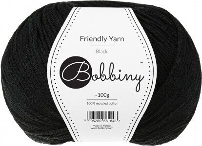 Fios para tricotar Bobbiny Friendly Yarn Black