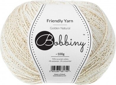 Fios para tricotar Bobbiny Friendly Yarn Golden Natural