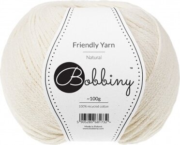 Fios para tricotar Bobbiny Friendly Yarn Natural