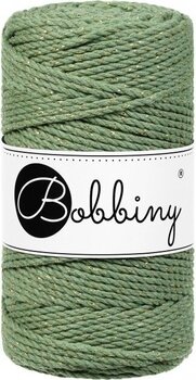 Cordon Bobbiny 3PLY Macrame Rope 3 mm 100 m Golden Eucalyptus Green Cordon - 1