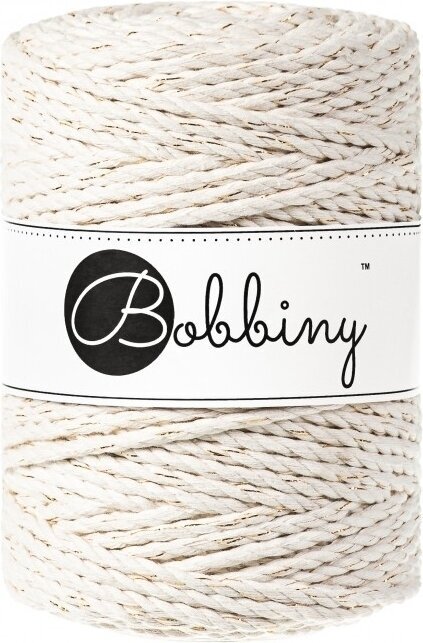 Schnur Bobbiny 3PLY Macrame Rope 5 mm 100 m Golden Natural Schnur