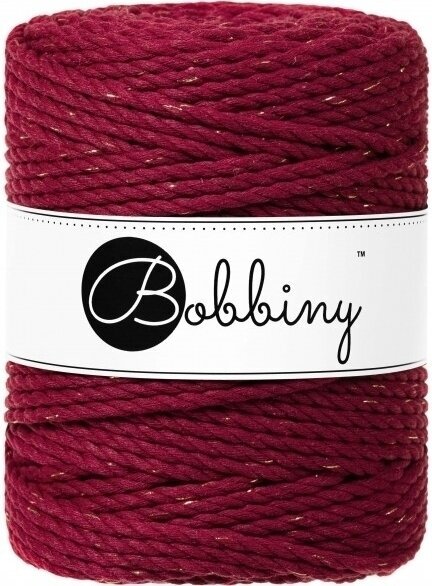 Cord Bobbiny 3PLY Macrame Rope 5 mm Golden Wine Red