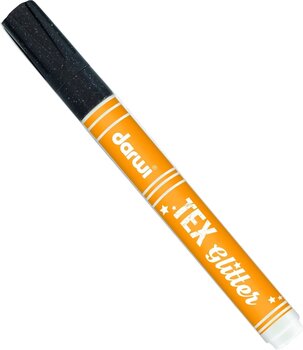 Felt-Tip Pen Darwi Tex Fabric Glitter Marker Black 6 ml 1 pc - 1